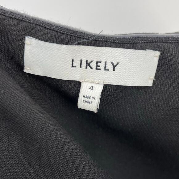 LIKELY | Valerie Dress in Black Bow Strapless Midi Sheath 4 - Picture 5 of 11